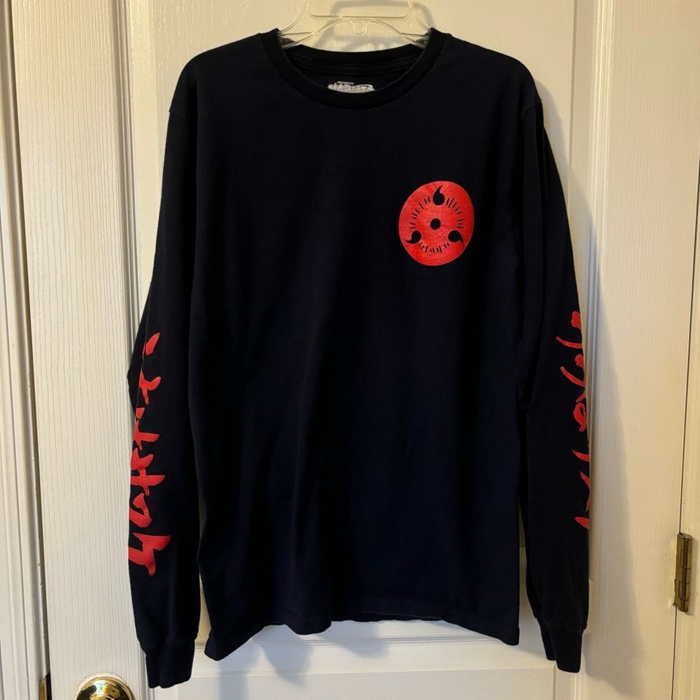 Naruto Shippuden Sasuke Long-Sleeve NAVY T-Shirt Hot Topic Exclusive